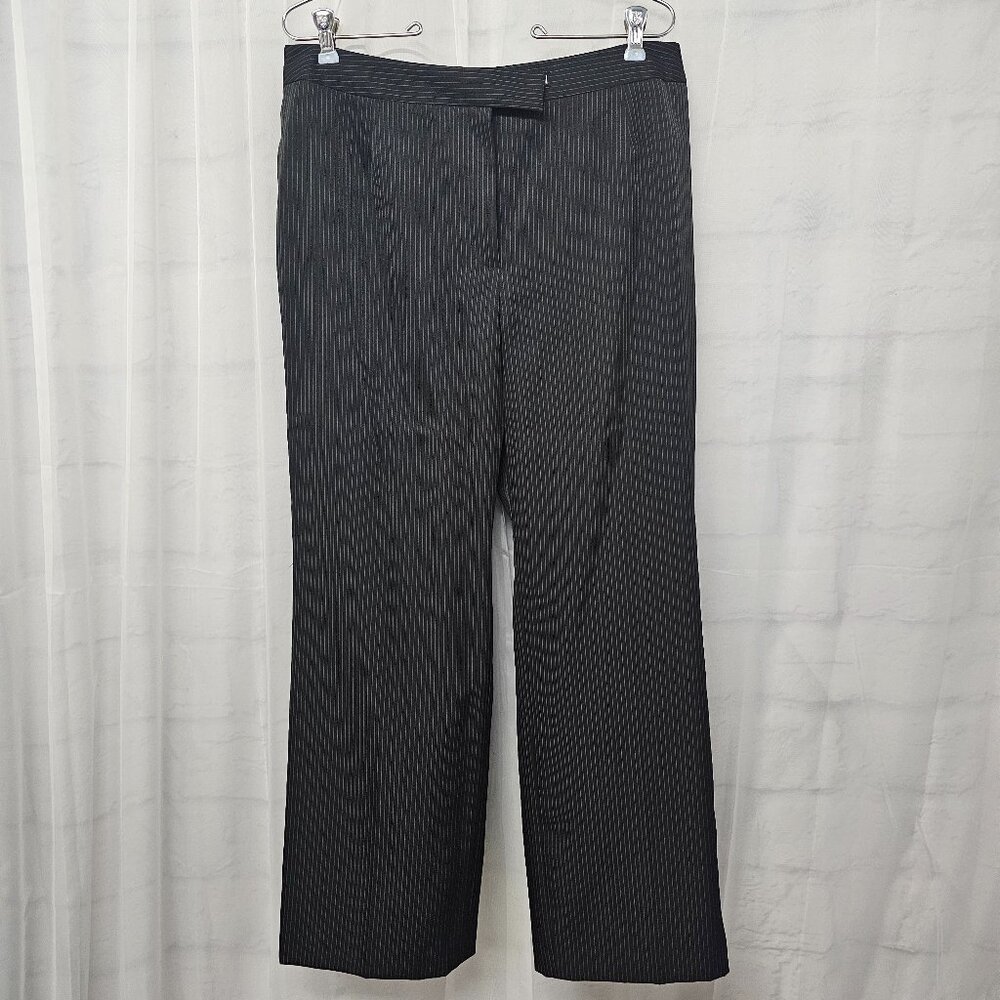 Evan Picone Black Pinstriped Trousers Office Classic Business 12P